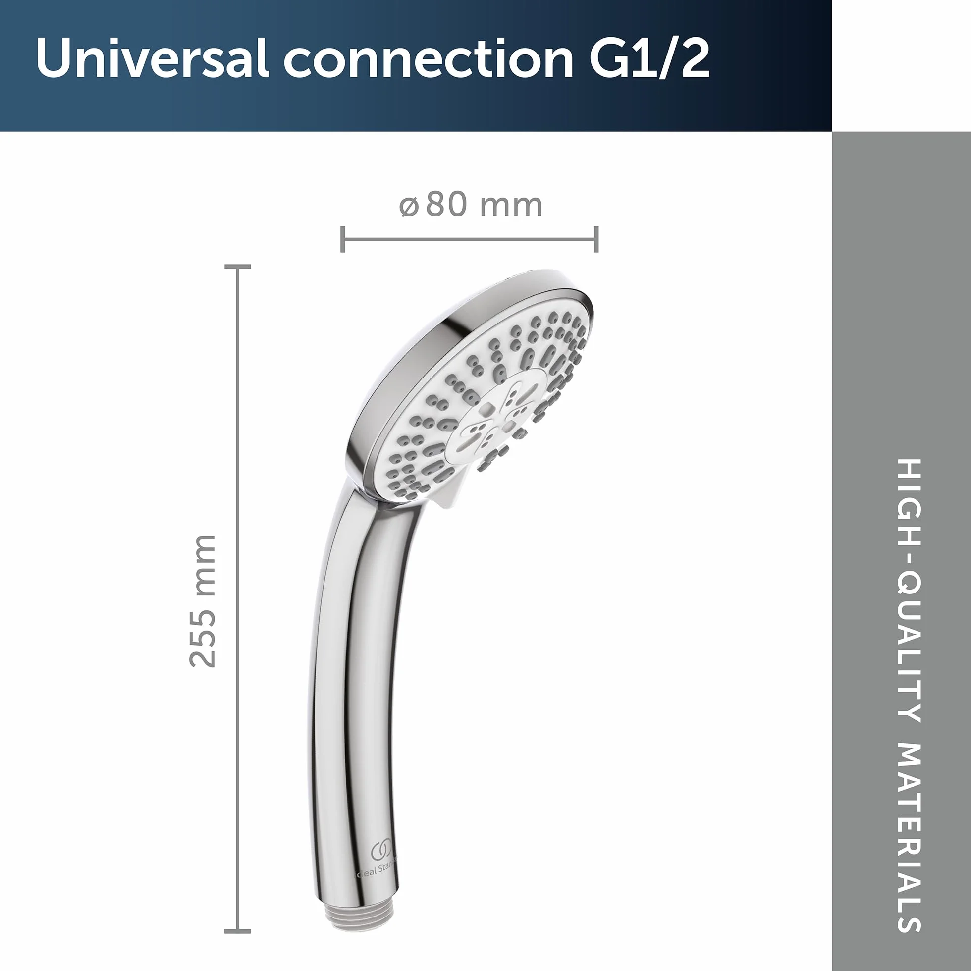 Ideal Standard B9401AA słuchawka prysznicowa IDEALRAIN S3 z 3 funkcjami, gwint przyłączeniowy G1/2, chromowana