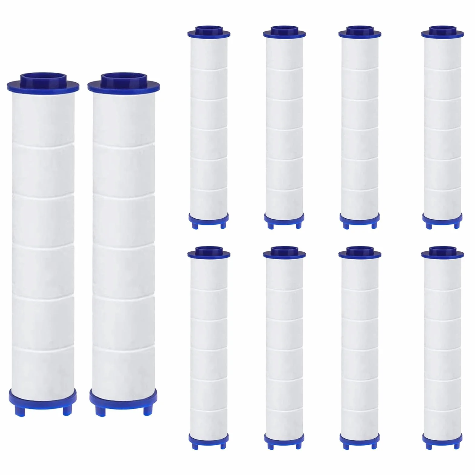 10 sztuk bawełnianych filtrów PP do głowicy prysznicowej, usuwanie resztek chloru, osadów, filtrowane, 10,5 x 2,5 cm, uniwersalny filtr do głowicy prysznicowej (10,5 x 2,5 cm)