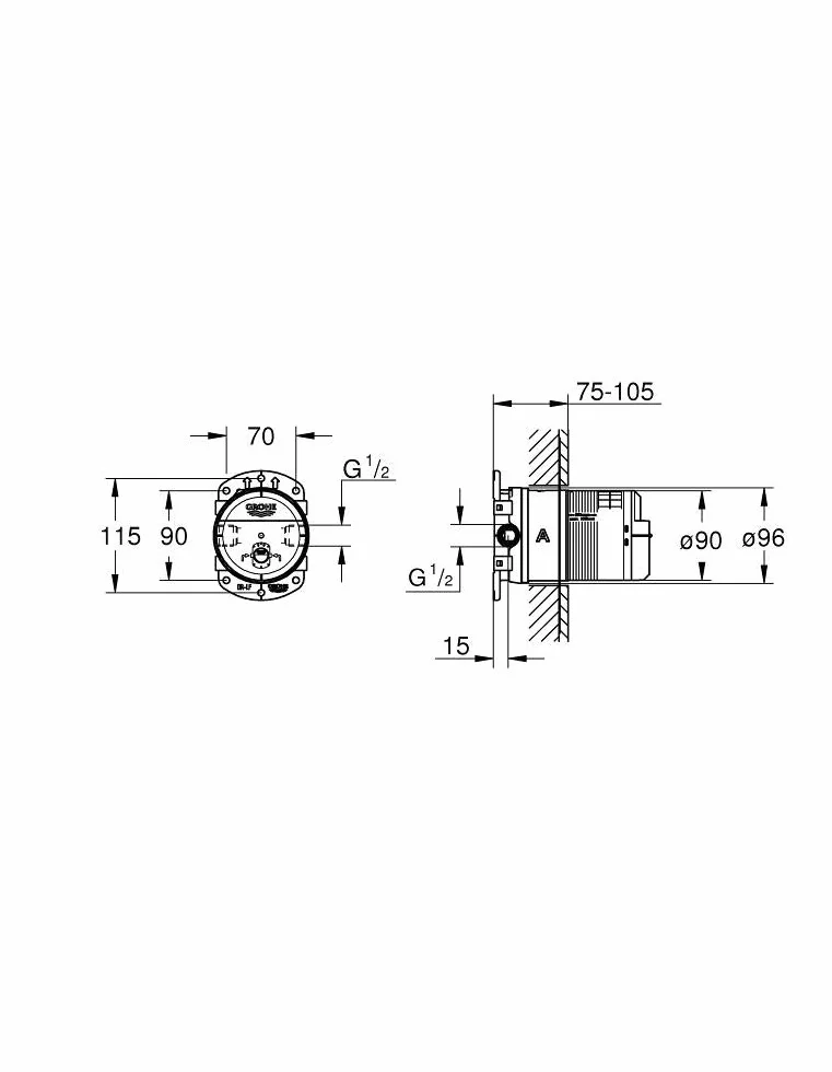 GROHE Rainshower Uniwersalny element podtynkowy 1/2"