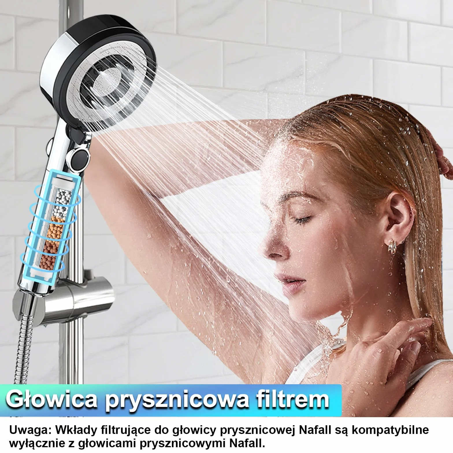 Bawełniany Filtr PP do Głowicy Prysznicowej, 6 Sztuk Uniwersalny Filtr do Głowicy Prysznicowej, Czysty Rdzeń Wodny, Rdzeń Bawełniany do Głowicy Deszczownicy