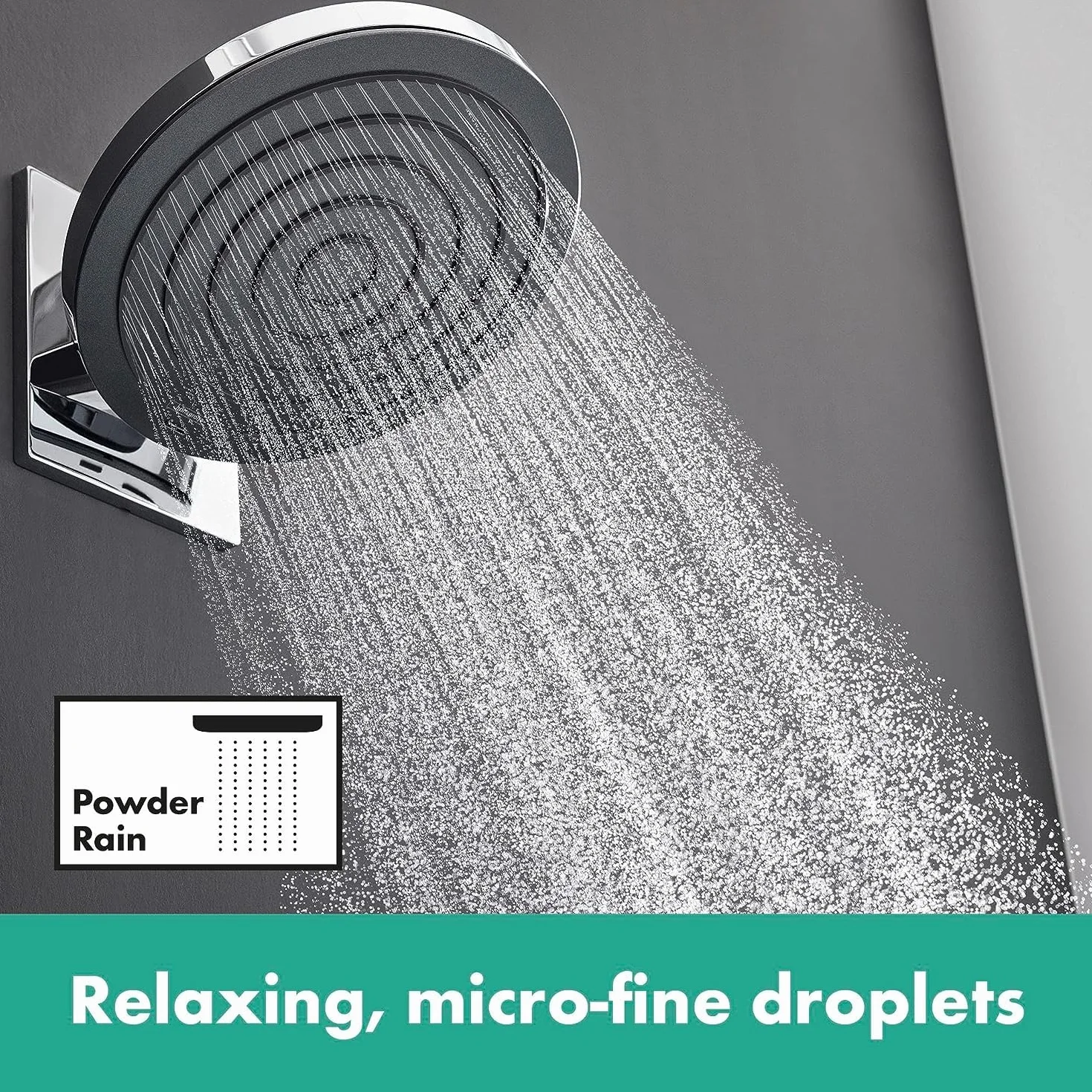 hansgrohe Pulsify S - deszczownica prysznicowa, głowica prysznicowa okrągła (⌀ 260 mm) z 1-strumieniowa dla montażu ściennego lub sufitowego, chrom, 24140000