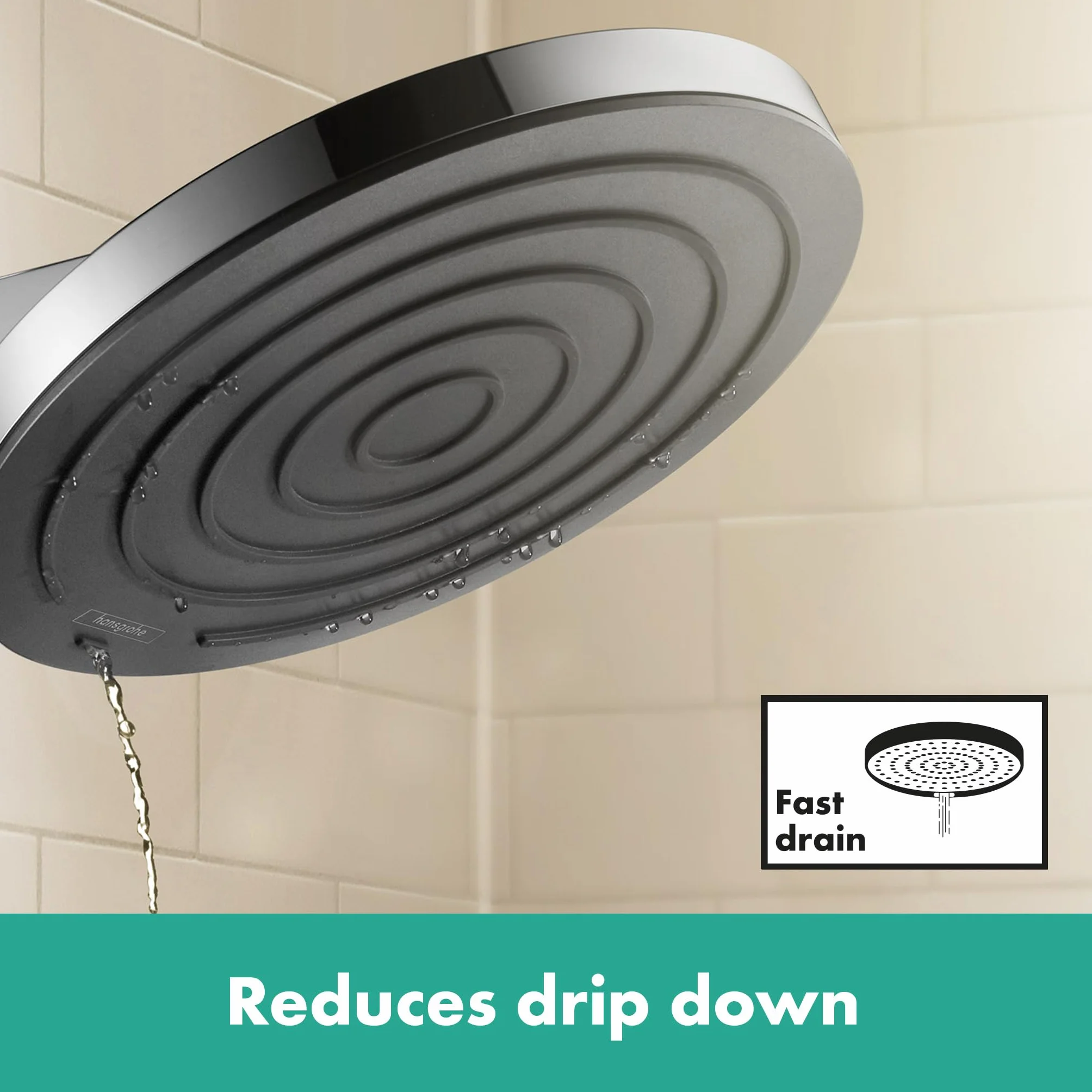 hansgrohe Pulsify S - deszczownica prysznicowa, głowica prysznicowa okrągła (⌀ 260 mm) z 1-strumieniowa dla montażu ściennego lub sufitowego, chrom, 24140000