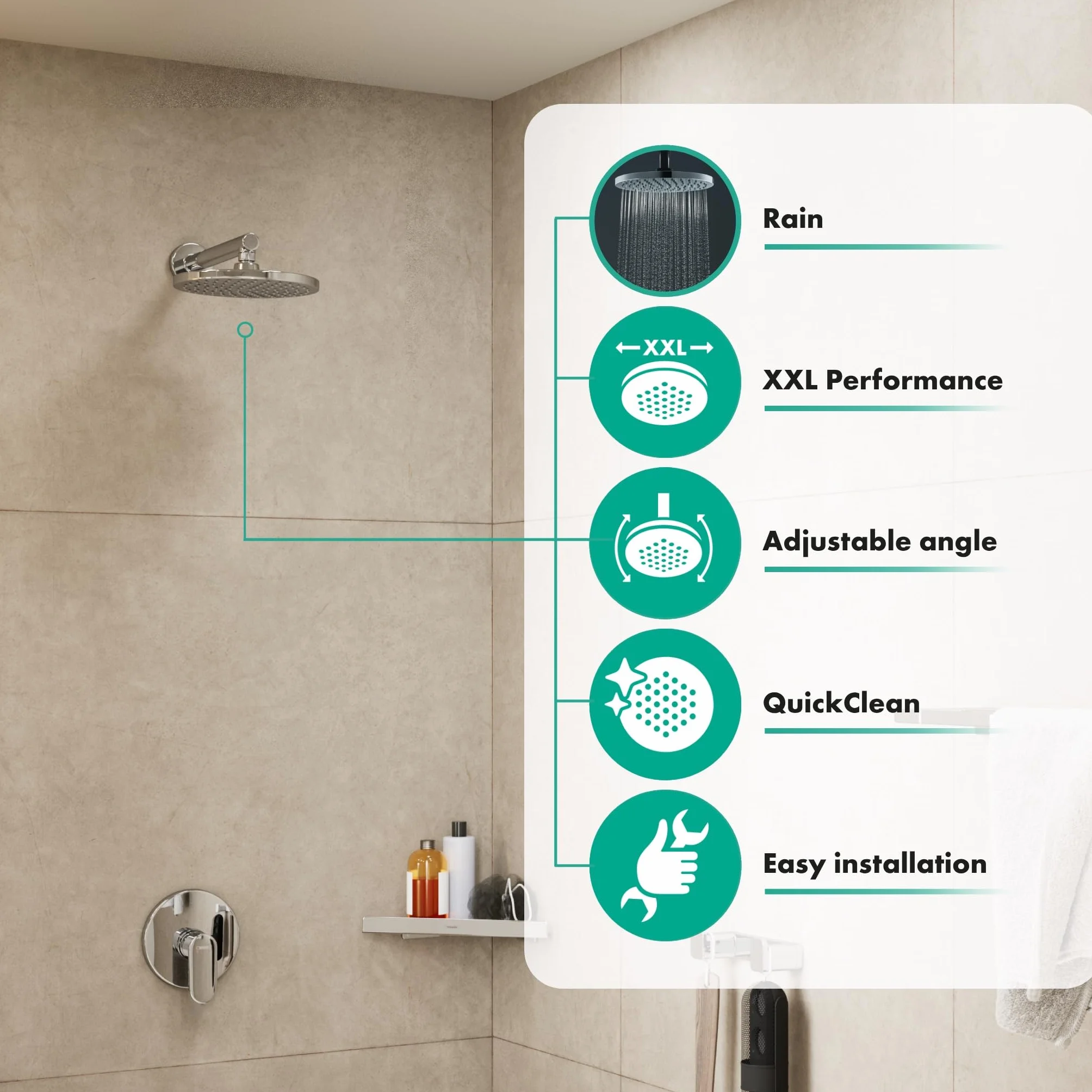 Hansgrohe Vernis Blend Głowica prysznicowa 200 1-strumieniowa, chrom, 26271000