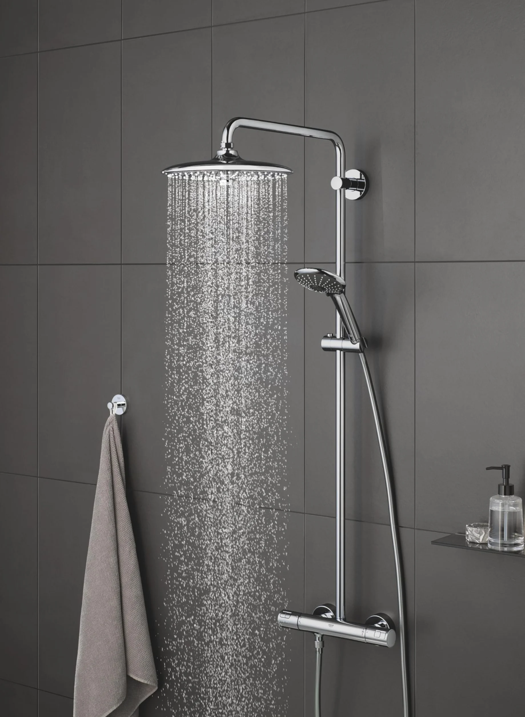 GROHE Vitalio joy 260 – słuchawka prysznicowa (oszczędzająca wodę, 3 rodzaje strumienia, system zapobiegający osadzaniu się kamienia), chrom, 26462000