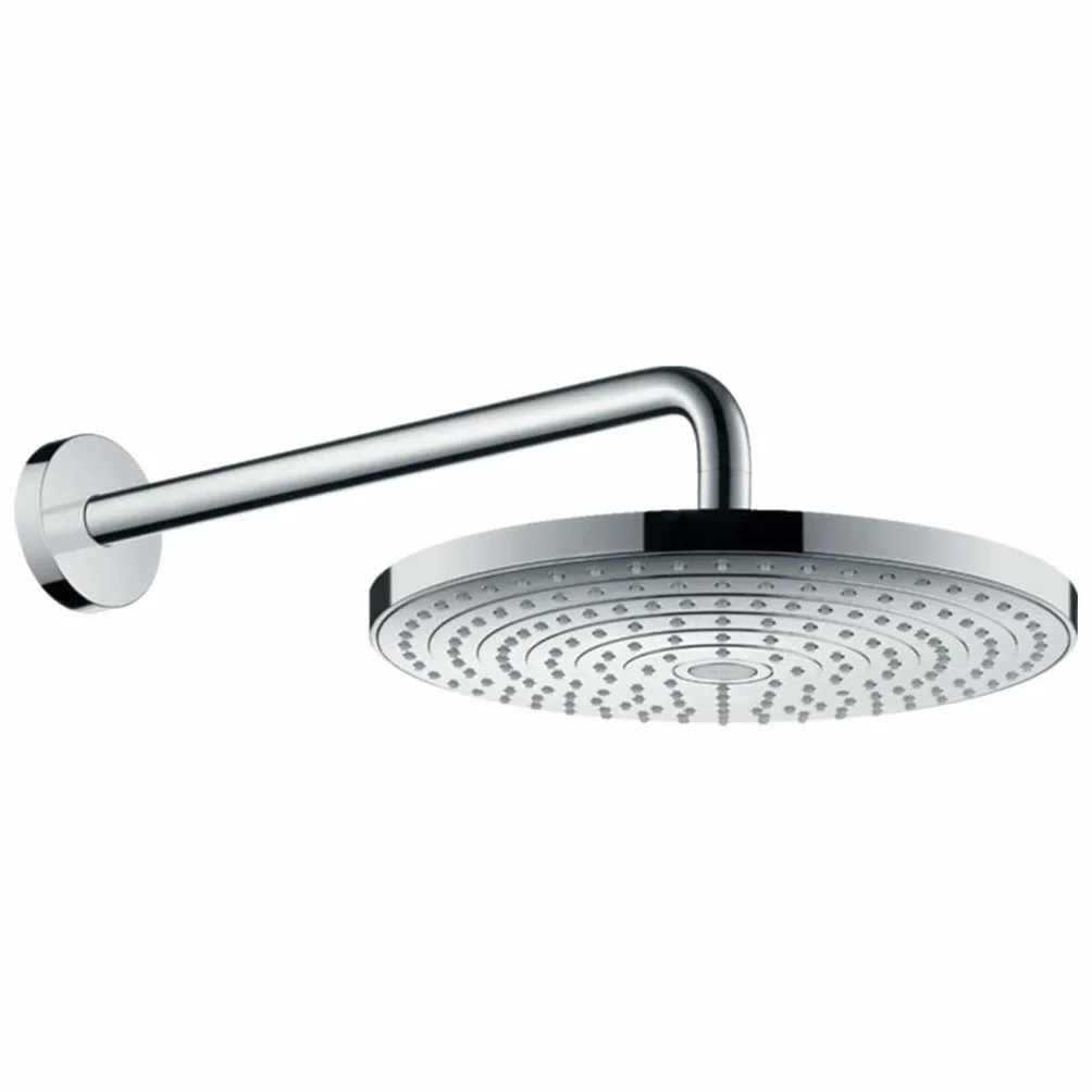hansgrohe Raindance Select S - deszczownica prysznicowa z ramieniem prysznicowym, głowica prysznicowa okrągła (⌀ 300 mm) z 2-strumieniowa dla montażu ściennego, chrom, 27378000