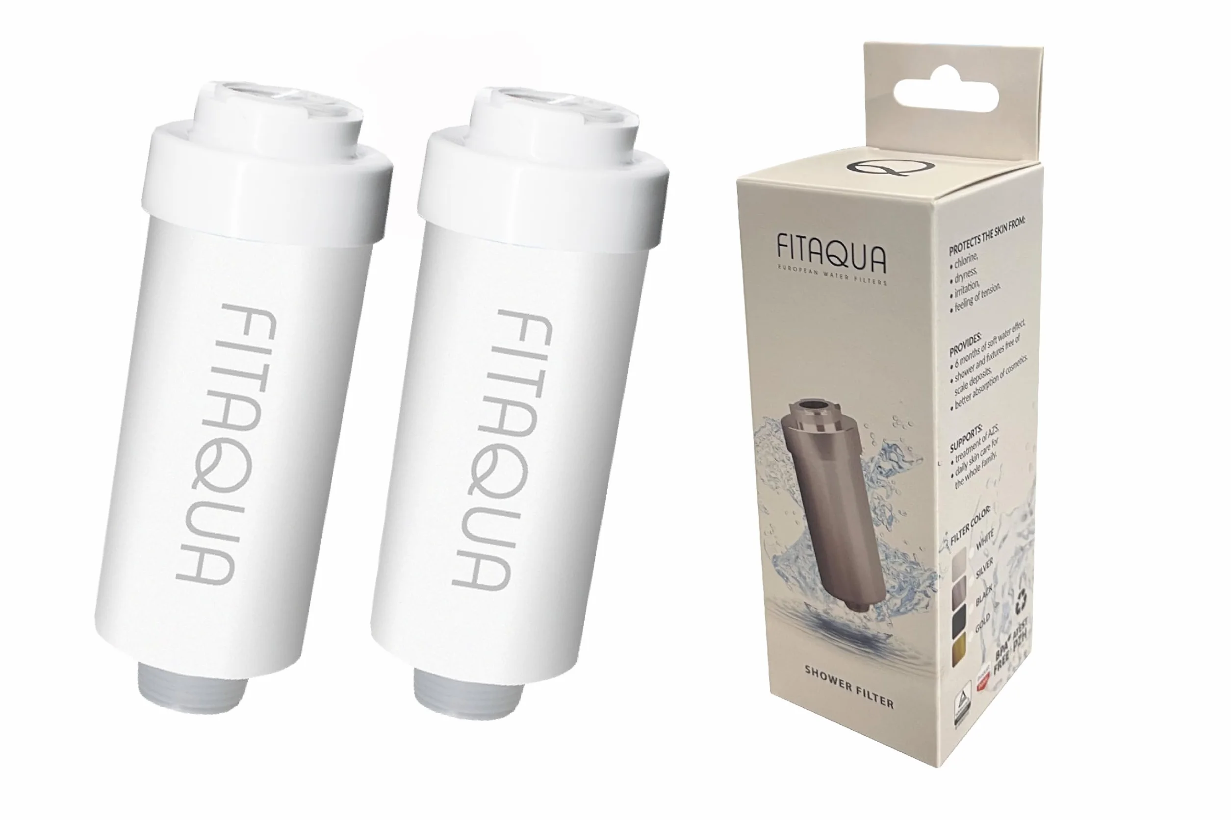 Fit aqua AC-SWR AM-SET-I 2 x markowy filtr do kamienia FITaqua do prysznica i wanny, 2 sztuki