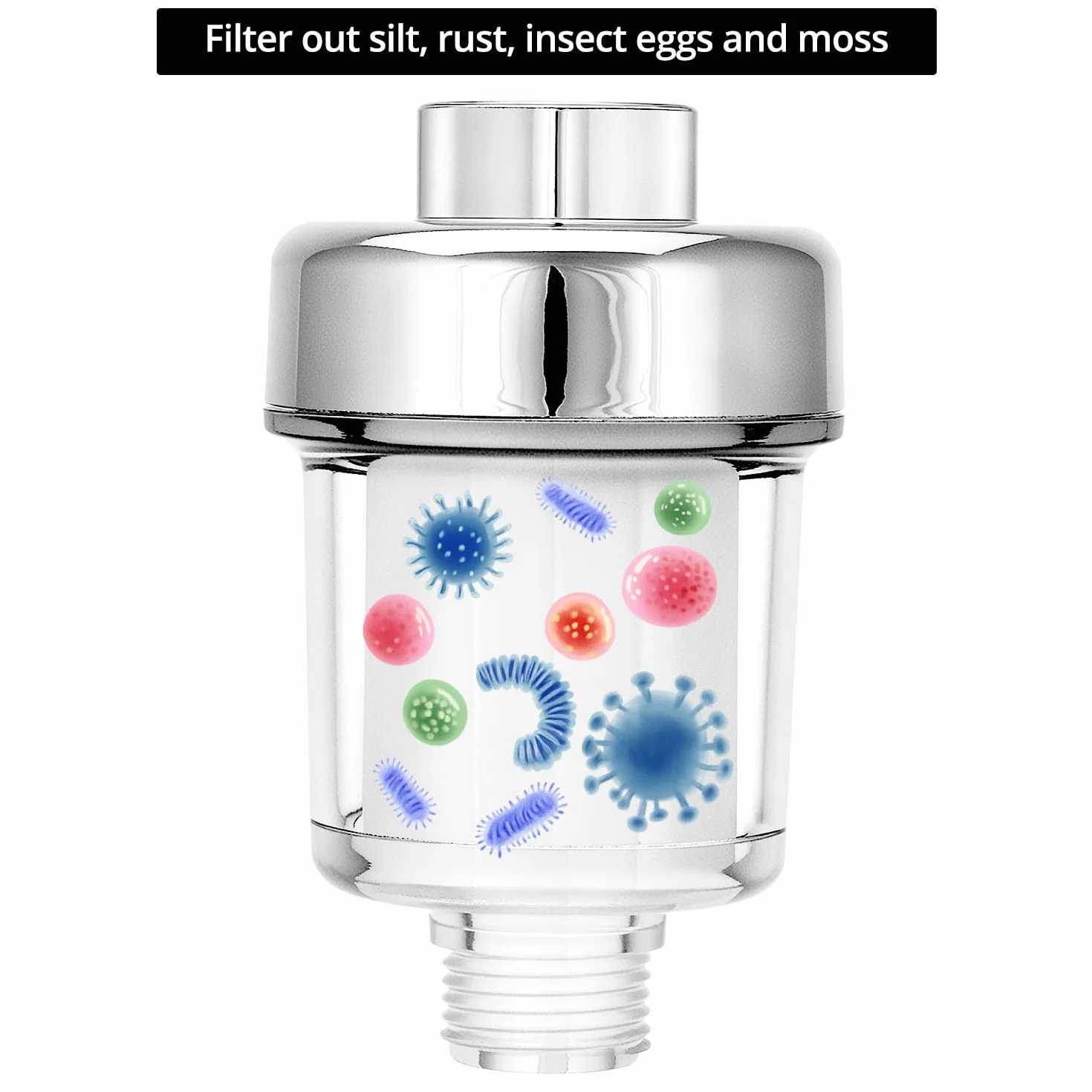 QWORK® Filtr prysznicowy, filtr wapienia z 6 wymiennymi elementami filtrującymi, do kranów, prysznica