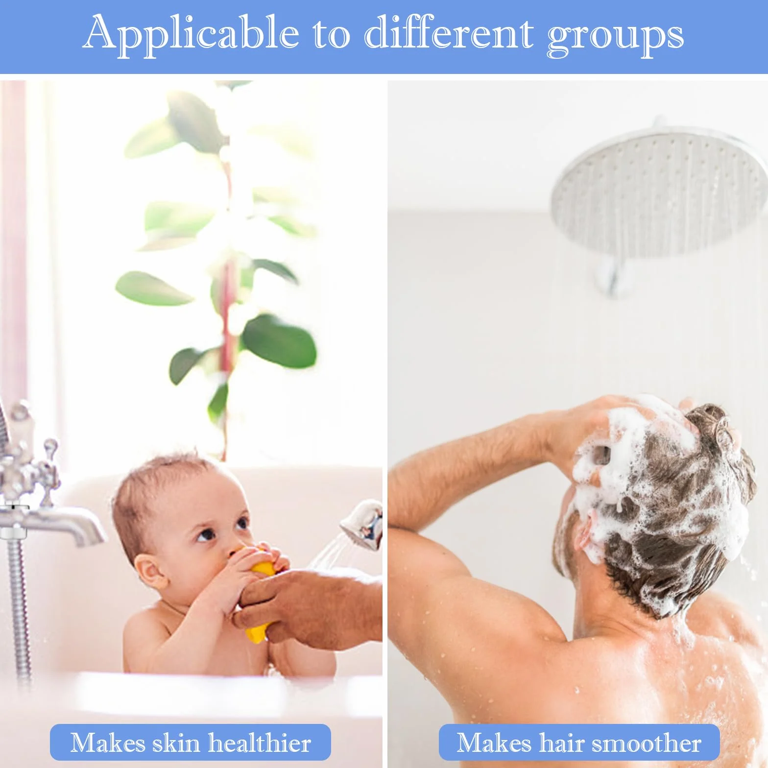 Filtr prysznicowy RUNEAY, filtr do prysznica z węglankami, filtr prysznicowy z 1 taśmą teflonową i 6 wkładami filtra, filtr wody do prysznica Water Filter Shower Filtr prysznicowy