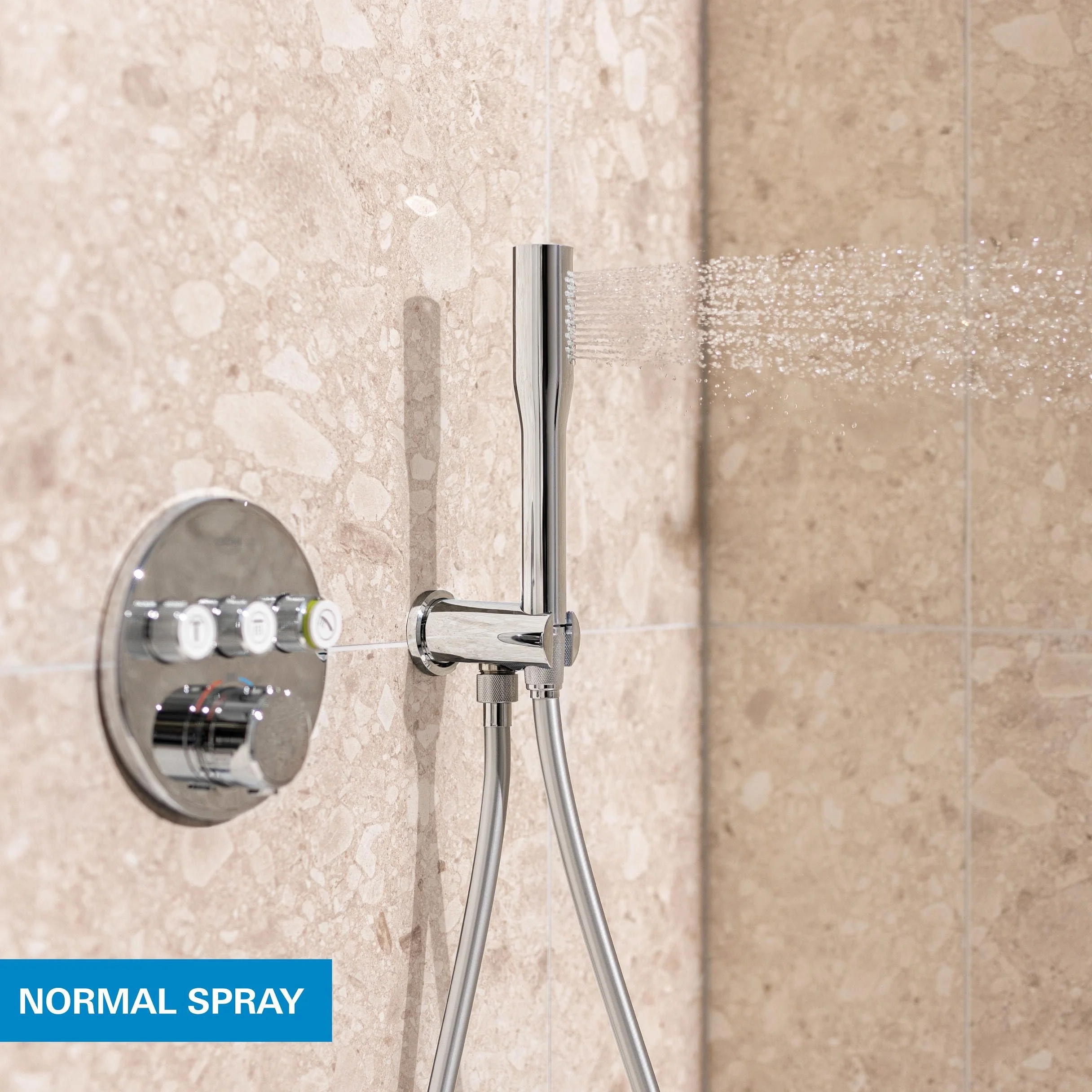 GROHE Precision 310 – system prysznicowy (głowica prysznicowa 310 mm z 1 rodzajem strumienia, 1 strumień, uniwersalne pudełko do zabudowy, wąż prysznicowy 150 cm), okrągły, chrom, 34880000