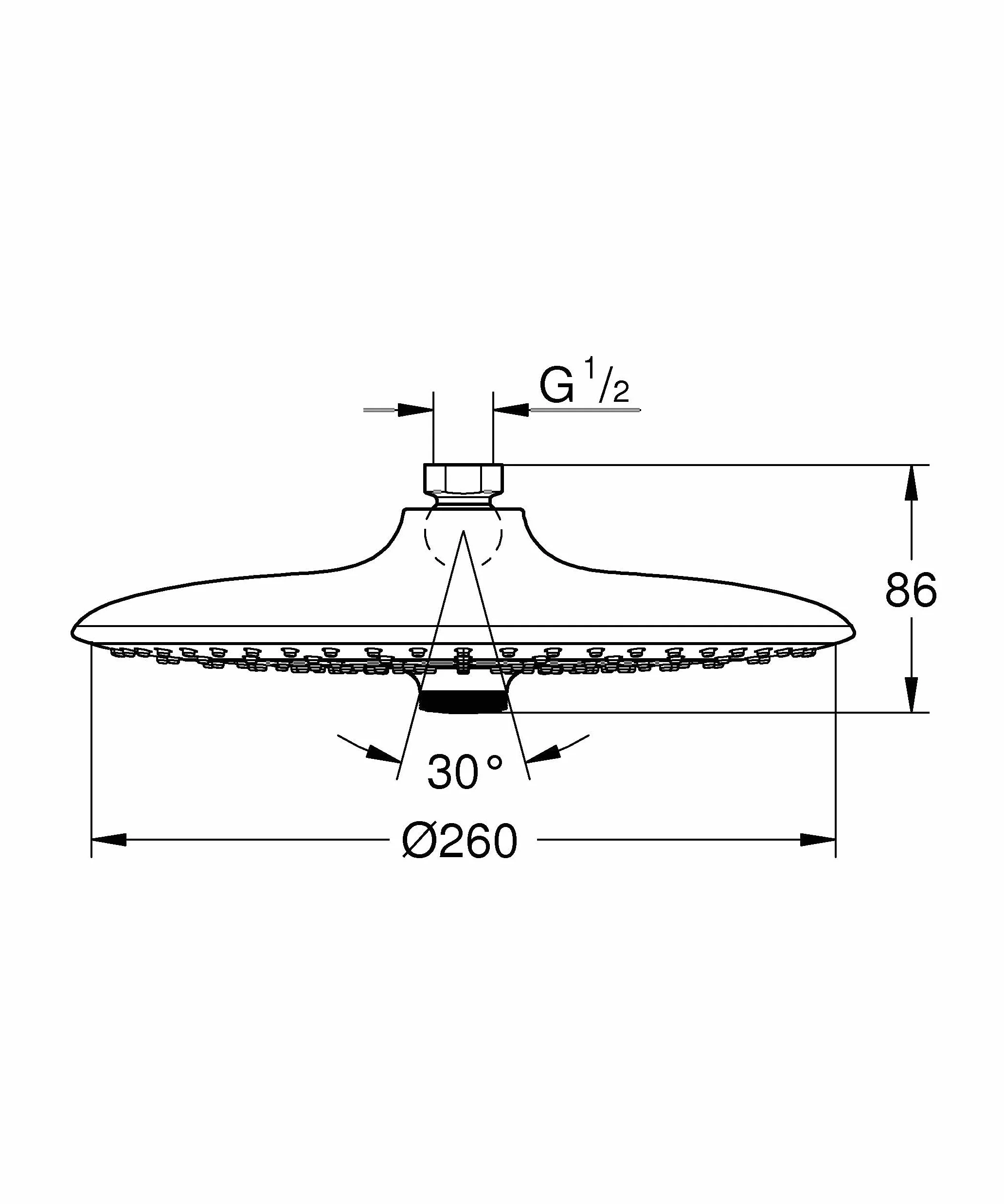 GROHE Vitalio joy 260 – słuchawka prysznicowa (oszczędzająca wodę, 3 rodzaje strumienia, system zapobiegający osadzaniu się kamienia), chrom, 26462000