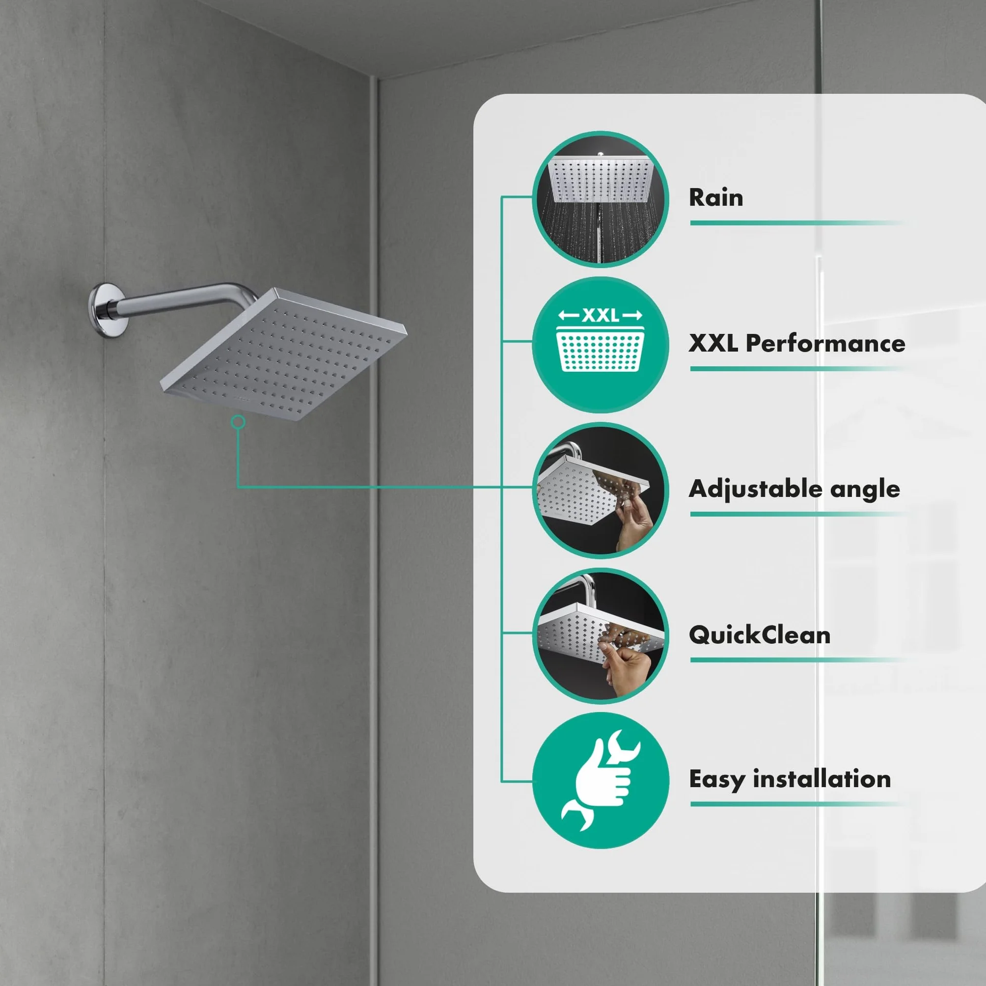 Hansgrohe Vernis Shape Głowica prysznicowa 230 1-strumieniowa, chrom, 26281000