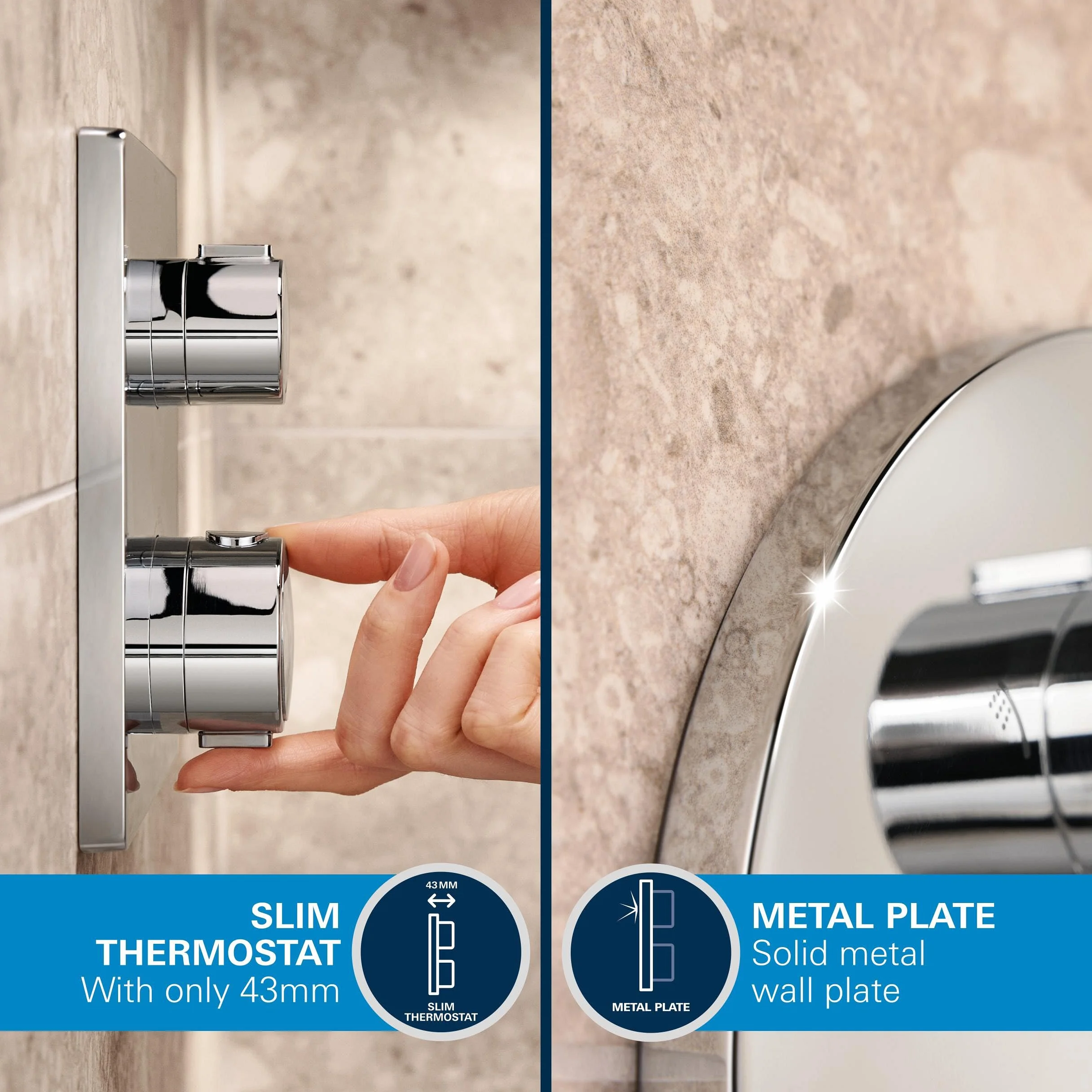 GROHE Precision 310 – system prysznicowy (głowica prysznicowa 310 mm z 1 rodzajem strumienia, 1 strumień, uniwersalne pudełko do zabudowy, wąż prysznicowy 150 cm), okrągły, chrom, 34880000