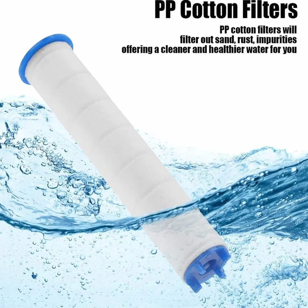 6 sztuk filtrów bawełnianych PP do głowicy prysznicowej usuwanie resztek chloru, wkład filtrowany PP Sediment, uniwersalny czysty rdzeń wody, rdzeń bawełniany do głowicy deszczowej, deszczownicy